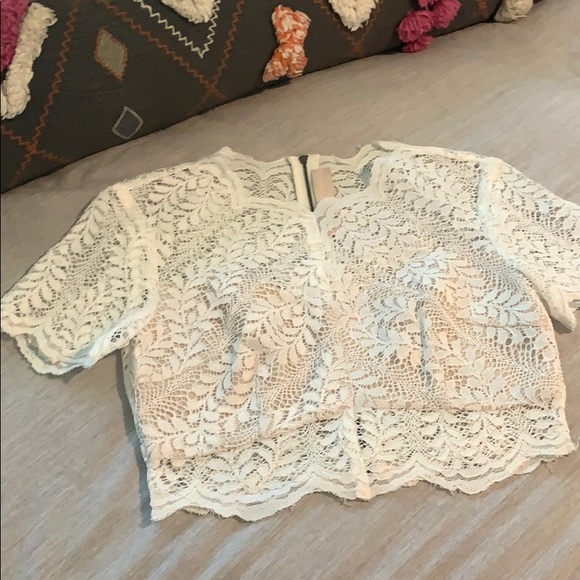 KEEPSAKE the Label Tops - Keepsake lace crop blouse. Front panel